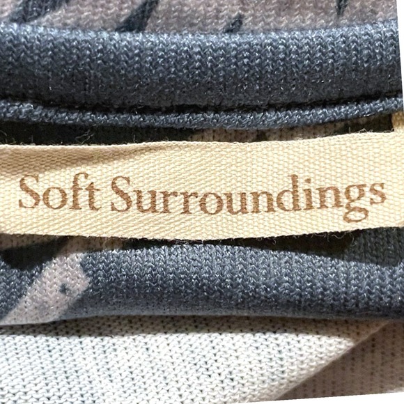 Soft Surroundings Valerie Tunic Top Women's Floral Print 3/4 Sleeve Blue Large - Picture 5 of 7